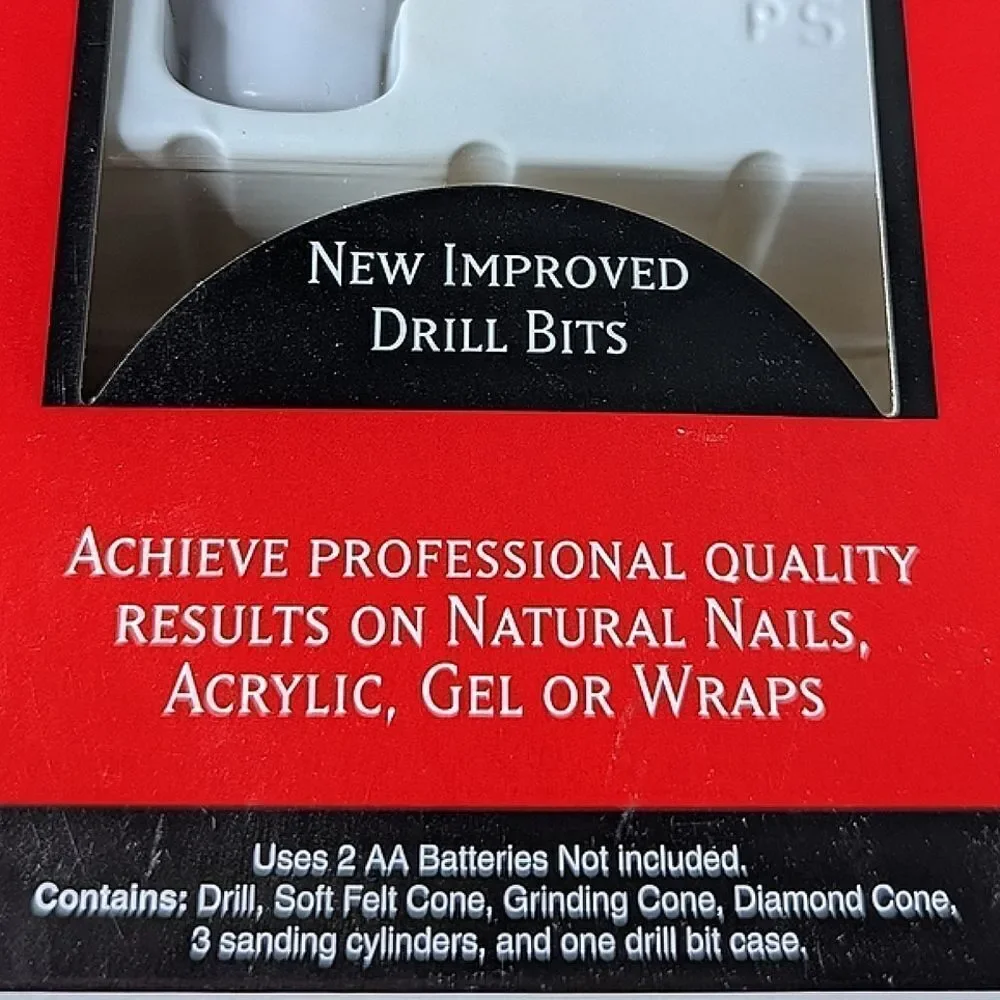 New Deluxe Manicure Machine Battery Operated With Bits & Cones In Case